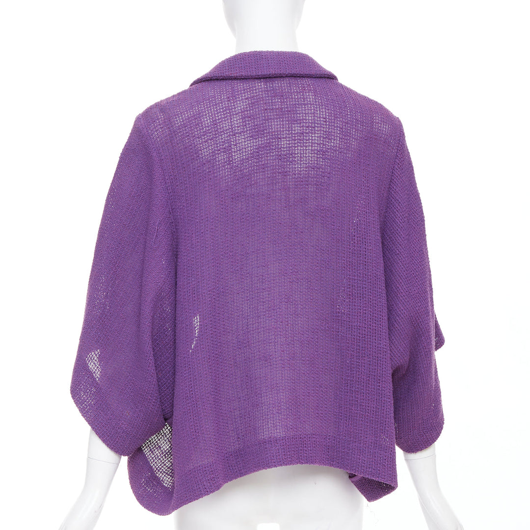 CHLOE Vintage purple cotton blend single button high low cape jacket FR38 M