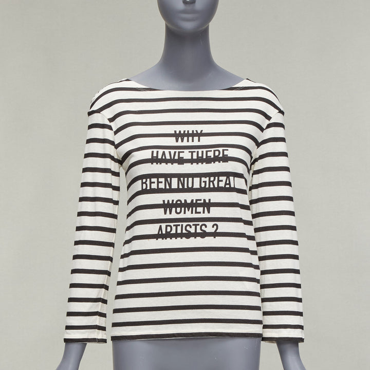 DIOR 2018 Runway No Great Women Artists striped cotton linen striped tshirt XS