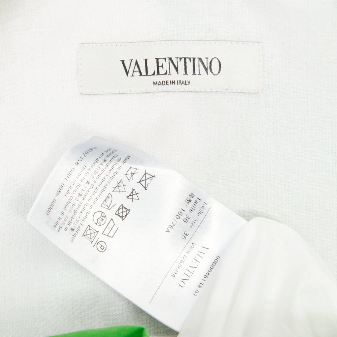 VALENTINO 2021 Runway Lilium green pink oversized cotton poplin shirt IT36 XXS