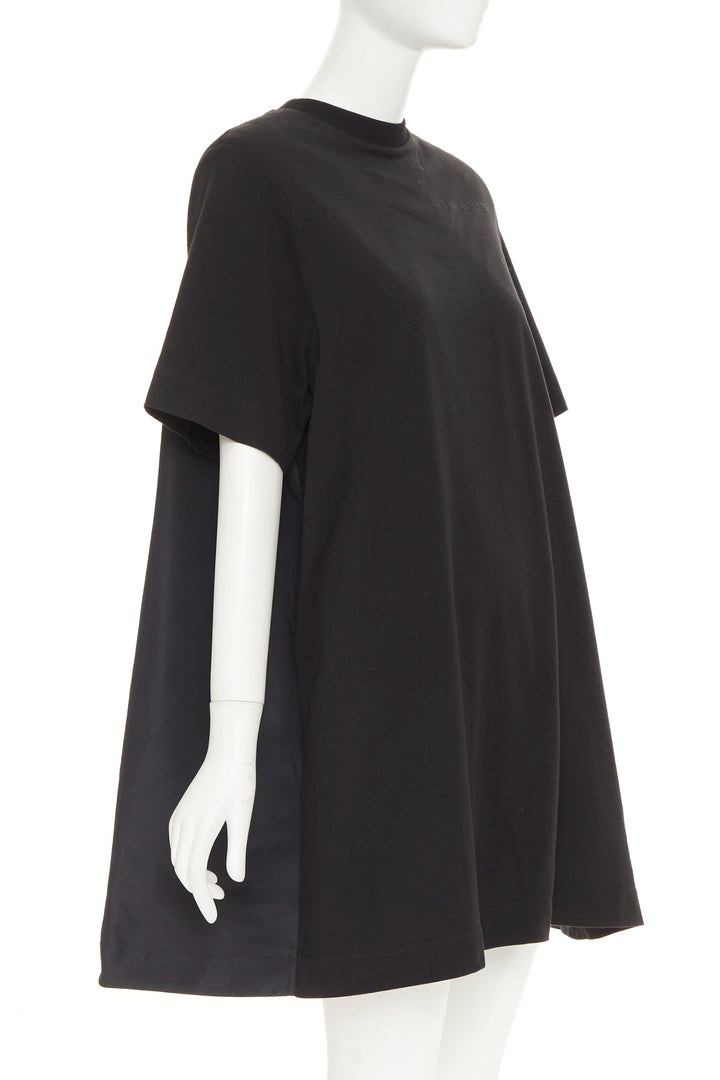 ALEXANDER MCQUEEN 2021 Hybrid Flared Back black cotton jersey dress IT40 S