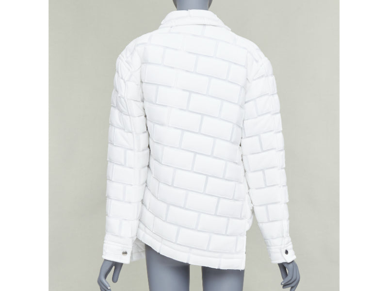 COMME DES GARCONS Homme Plus 2018 white brick sheer overlay quilted jacket XS