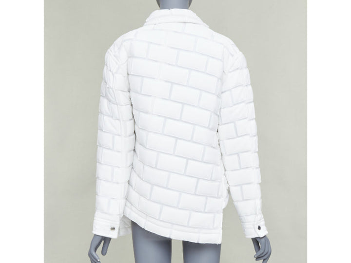COMME DES GARCONS Homme Plus 2018 white brick sheer overlay quilted jacket XS