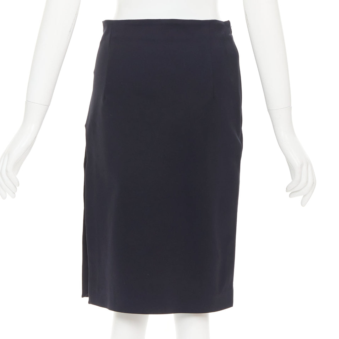 COPERNI black cotton blend high waist high slit pencil skirt IT38 XS