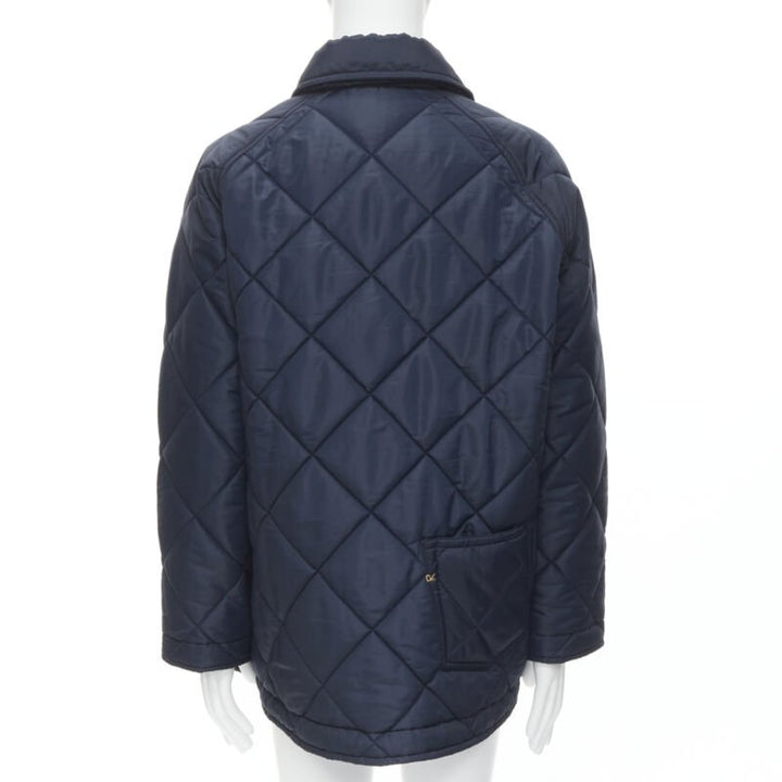 Male mannequin wearing 45R Navy Nylon Men Coat in Size  XL | Available at JHROP