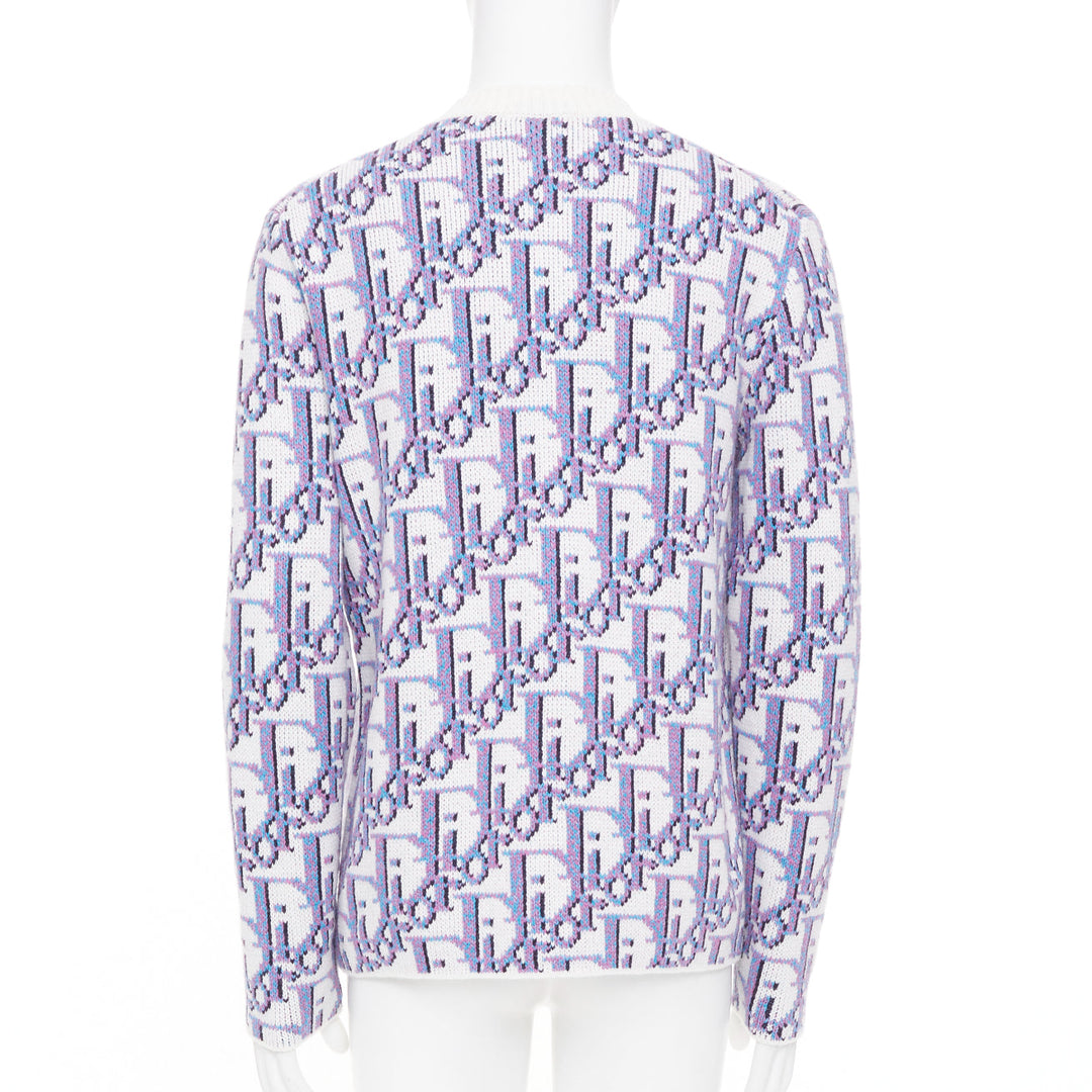 DIOR HOMME Multicolored Oblique jacquard wool cashmere blend sweater S