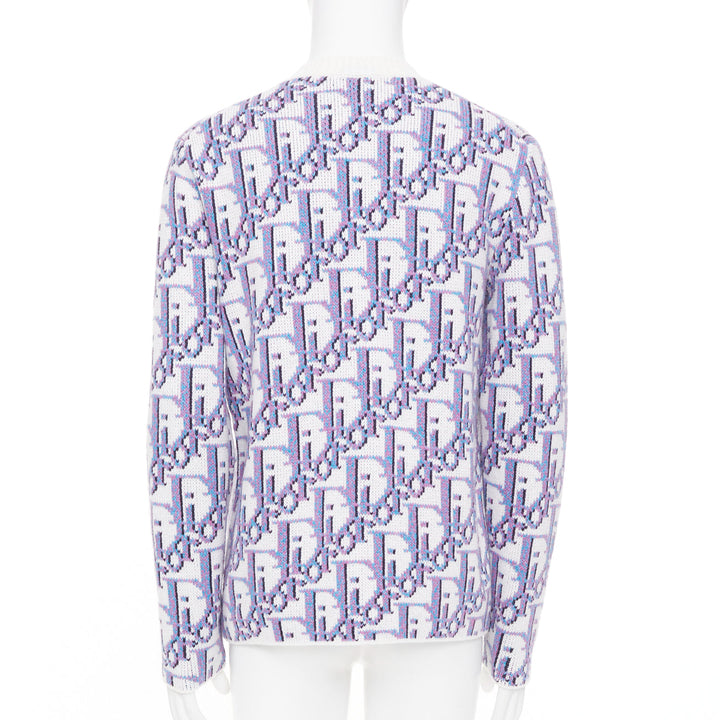 DIOR HOMME Multicolored Oblique jacquard wool cashmere blend sweater S