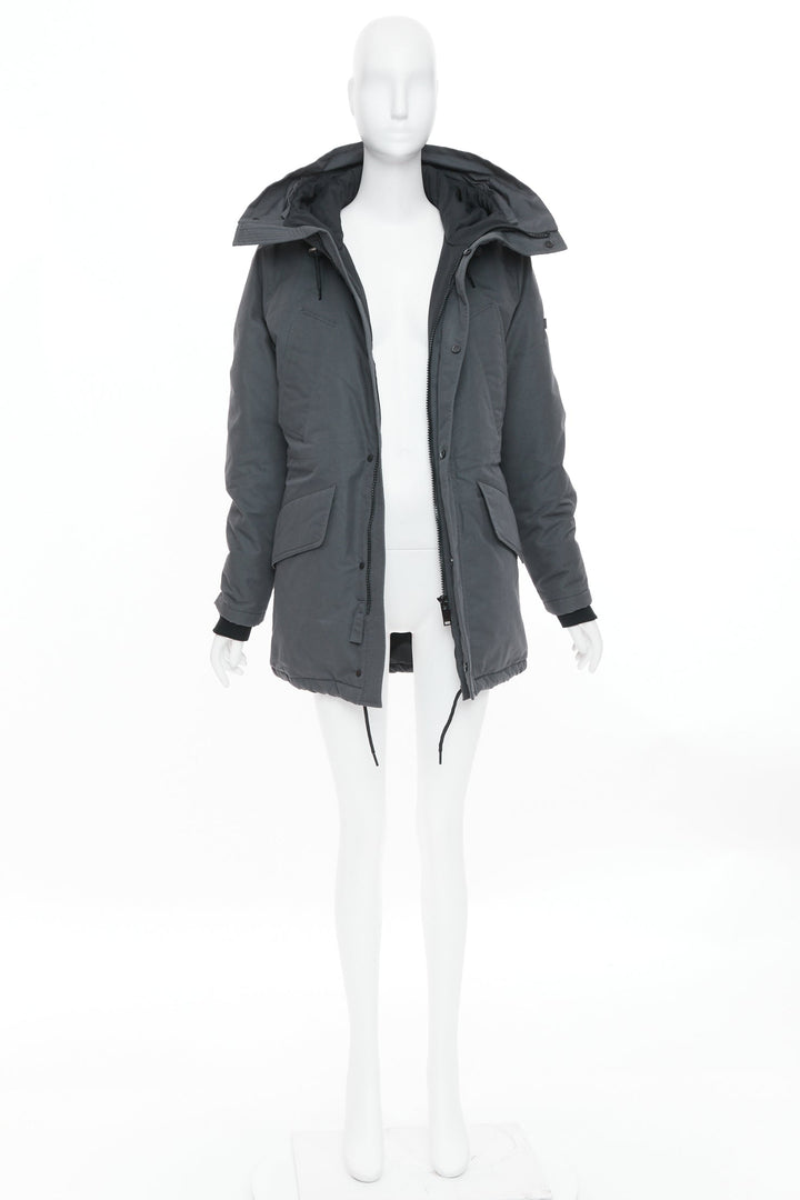 SANDRO Rescue charcoal grey padded technical pocketed hooded utility jacket XS
