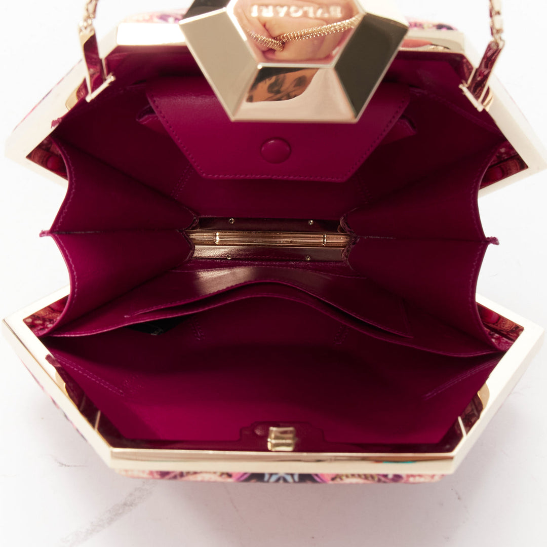 rare BULGARI Matthew Williamson 2011 pink heart kaleidoscrope jewel clutch bag