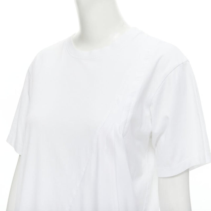 VVB VICTORIA BECKHAM 100% cotton polyester insert asymmetric t-shirt S