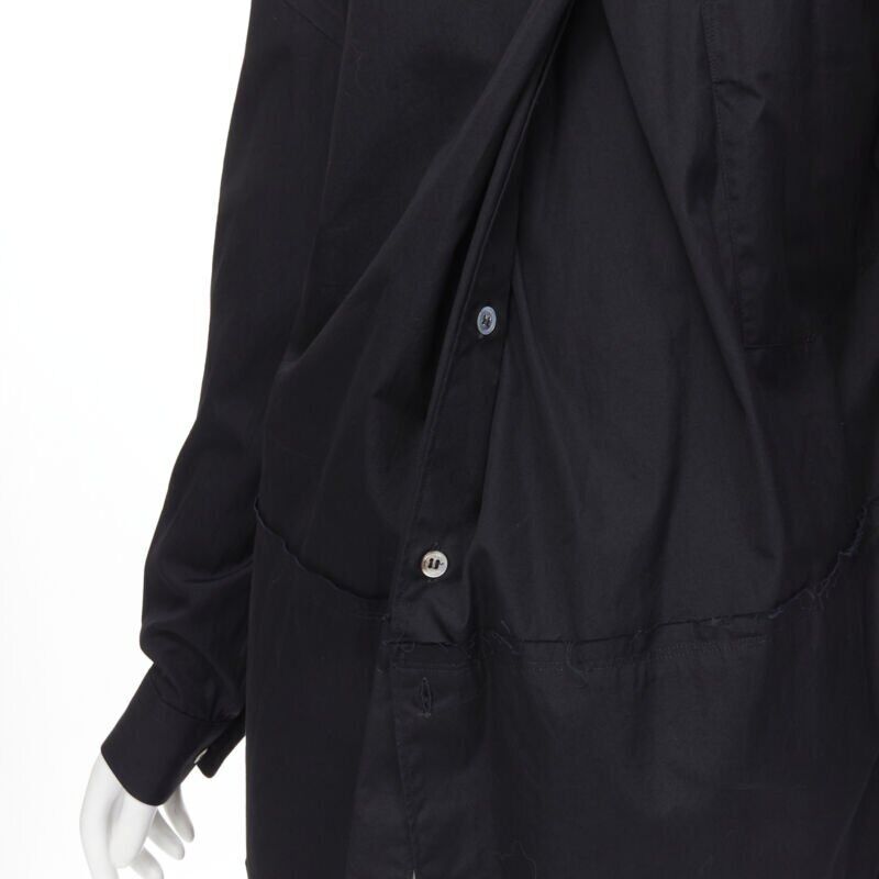 vintage COMME DES GARCONS 1992 black deconstructed magic tape wrap shirt M