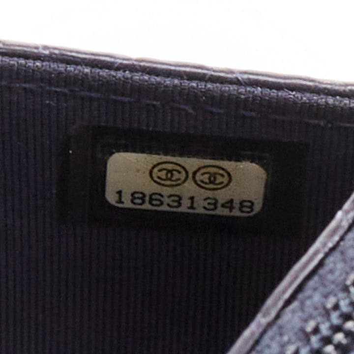 CHANEL Timeless Classic Flap Wallet on Chain navy scaled leather crossbody bag