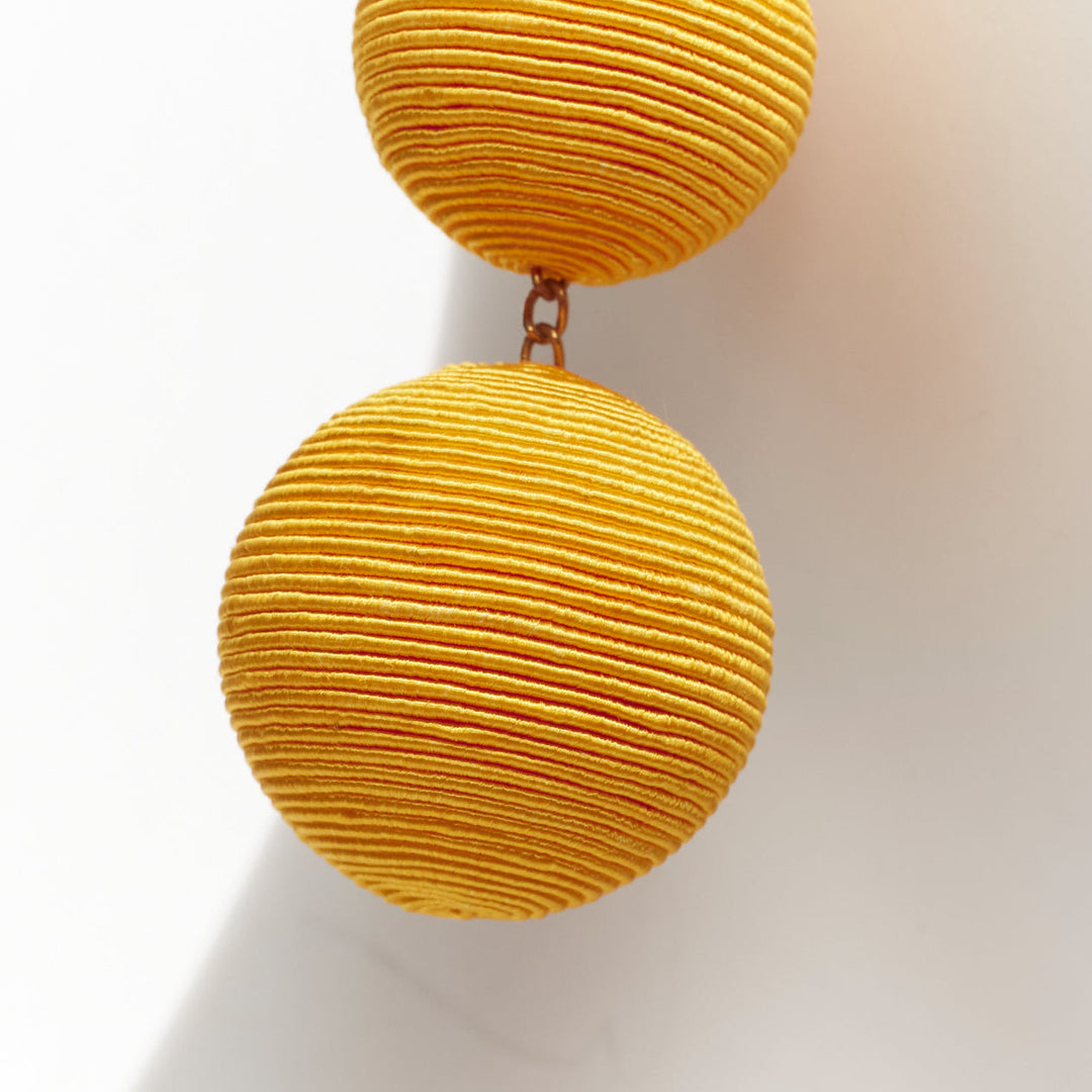 REBECCA DE RAVENEL golden yellow balls trio droplets clip on earrings Pair
