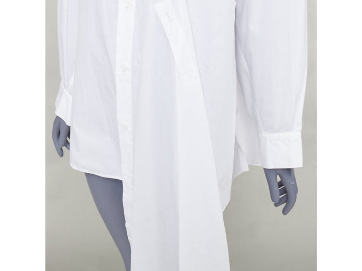 YOHJI YAMAMOTO white cotton oversized asymmetric high low hem shirt JP2 M