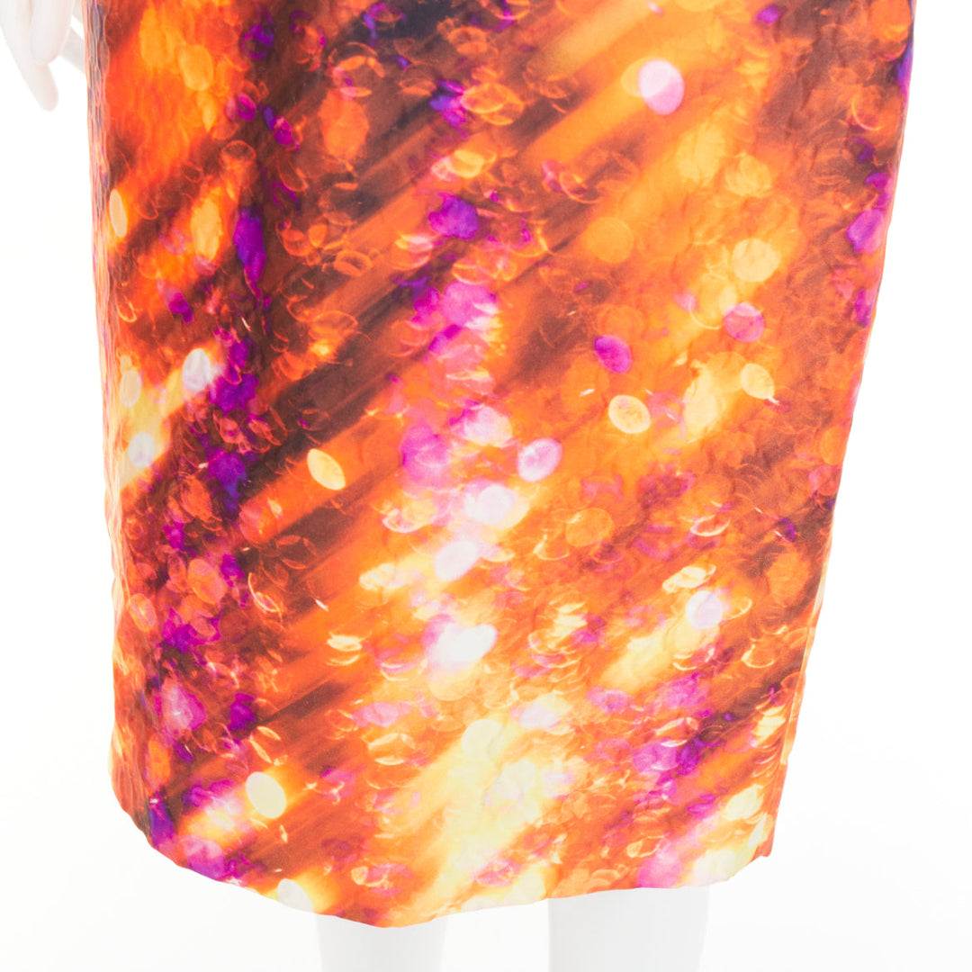 PRADA 2018 Cloque Brokeh silk jacquard textured bow back cocktail dress IT38 XS