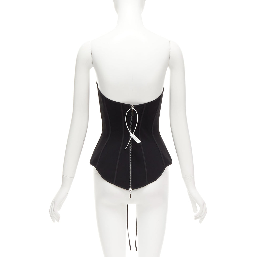 MATICEVSKI 2022 Fable Bustier black contour seam boned corset top AUS10 M