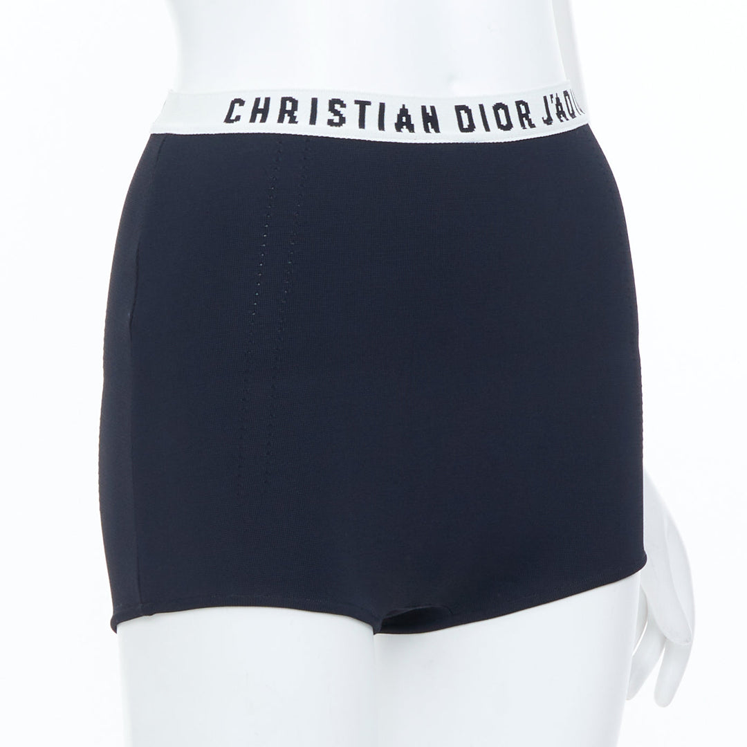 CHRISTIAN DIOR 2017 J'Adior black knit elasticated waistband brief shorts FR38 M