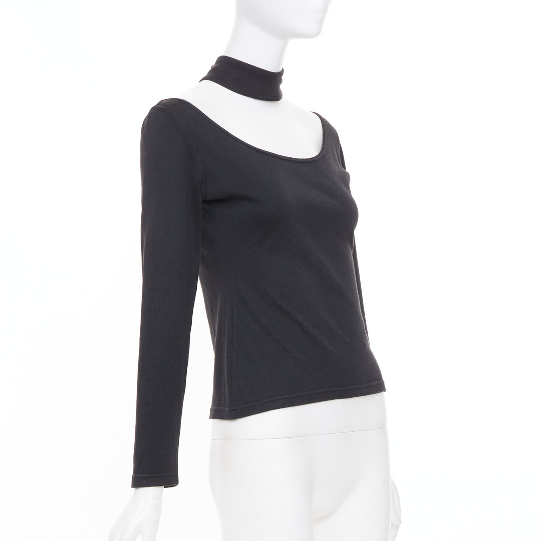 JEAN PAUL GAULTIER Vintage Junior black scoop neck choker cutout top IT40 S