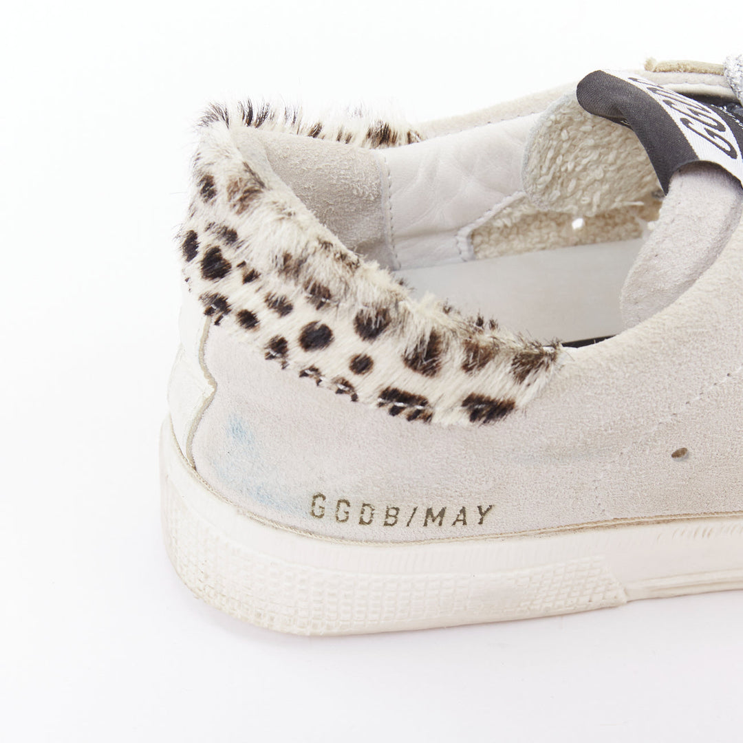 GOLDEN GOOSE Vstar2 metallic silver leather zebra star distressed sneakers EU36