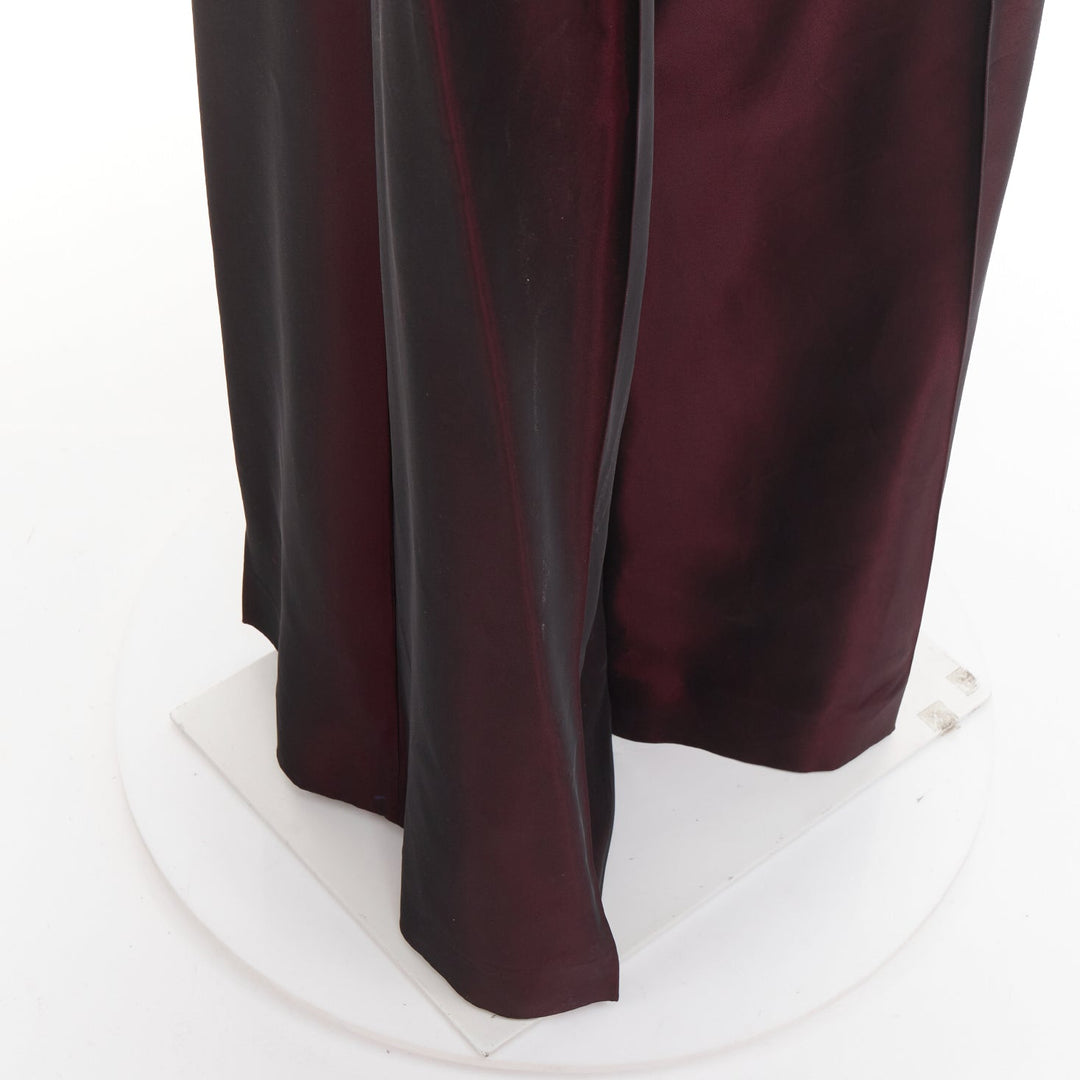ALEXANDRE VAUTHIER COUTURE Aw2022 Runway bordeaux red high waist wide leg pants