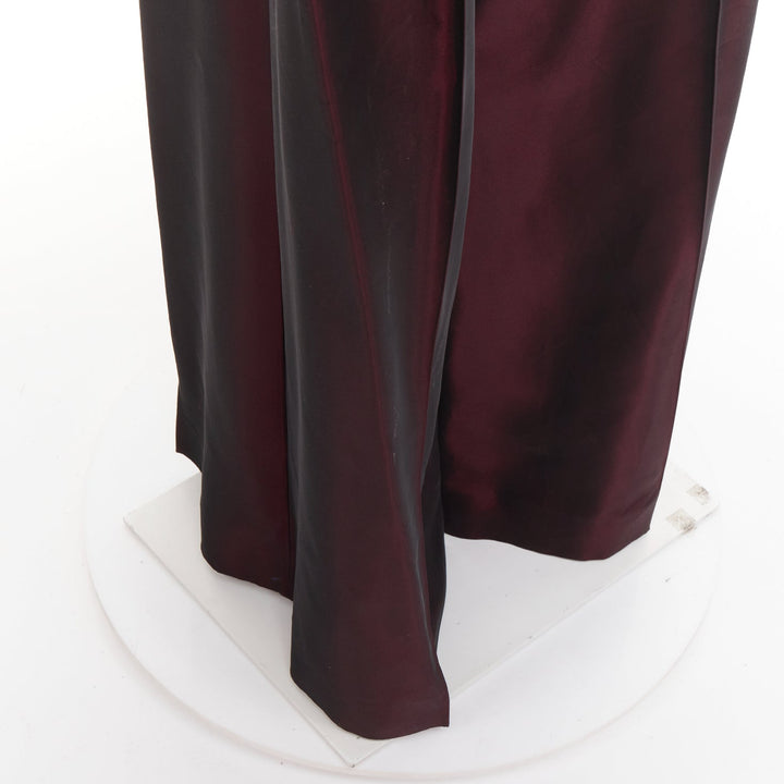 ALEXANDRE VAUTHIER COUTURE Aw2022 Runway bordeaux red high waist wide leg pants