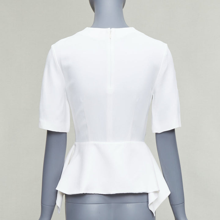 MIU MIU 2013 cream acetate blend peplum half sleeve top IT38 XS