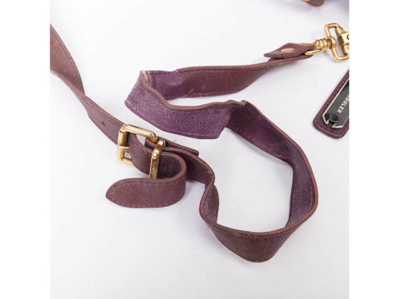 PROENZA SCHOULER PS1 Medium purple leather gold hardware flap satchel bag