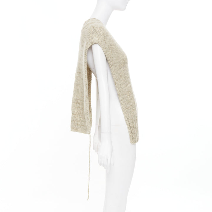 MAISON MARGIELA Corteccia melange alpaca wool blend deconstructed sweater vest S