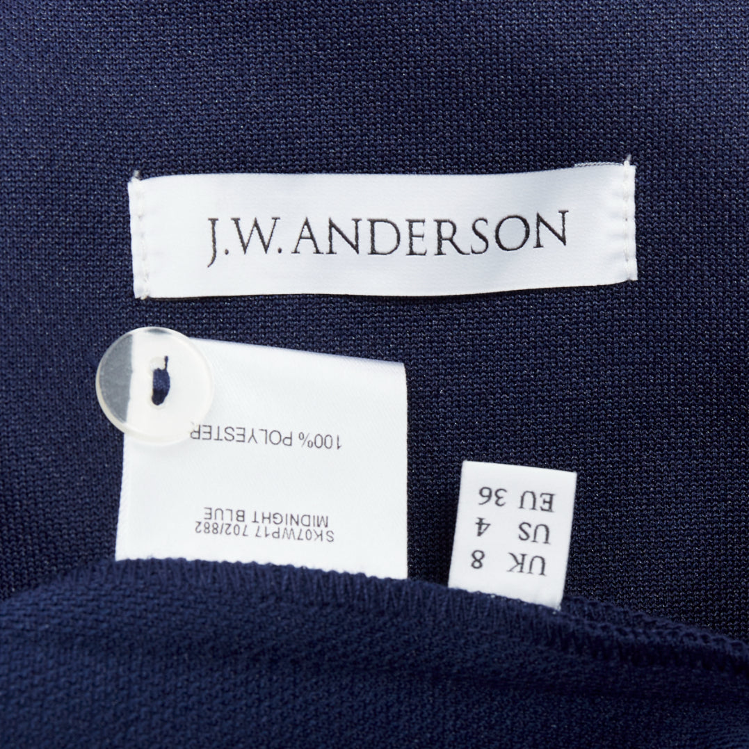 JW ANDERSON navy flap front bias cut asymmetric midi skirt UK8 S