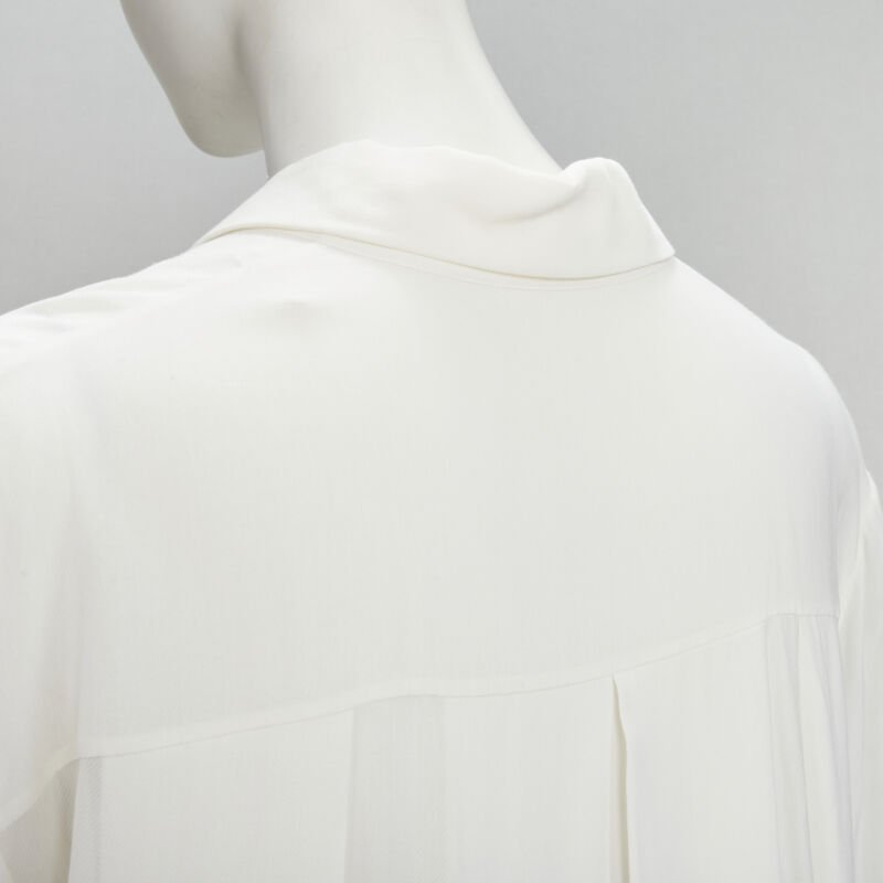 THE ROW 100% viscose white relaxed fit pleated back minimalist shirt S