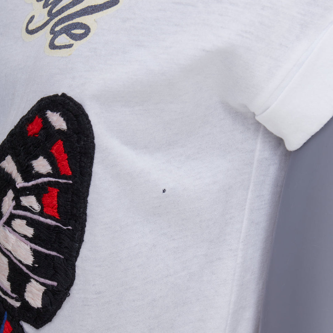 GUCCI L'Aveugle Par Amour white butterfly embroidered tshirt XS