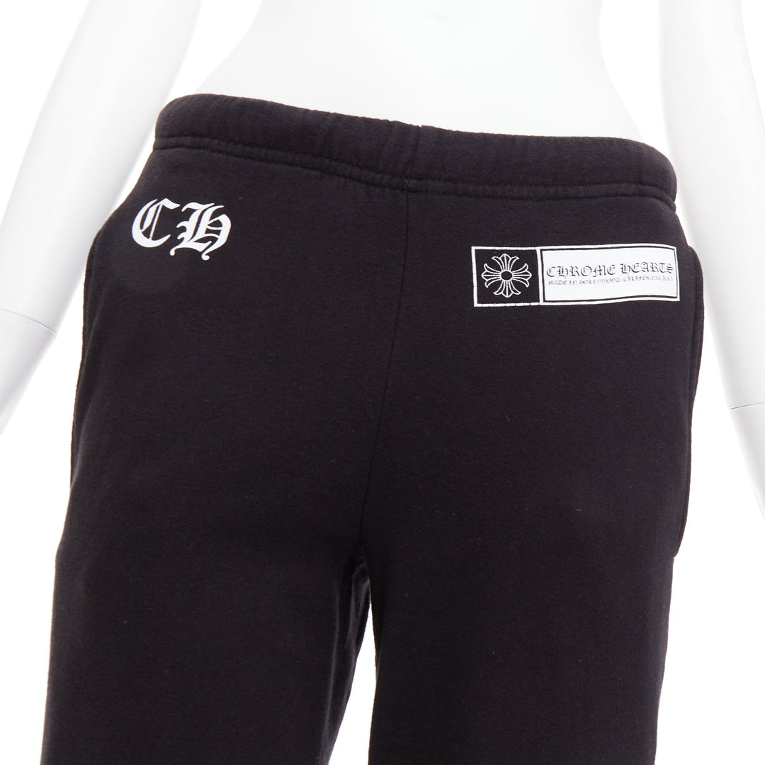 CHROME HEARTS black cotton logo cross back jogger sweatpants S