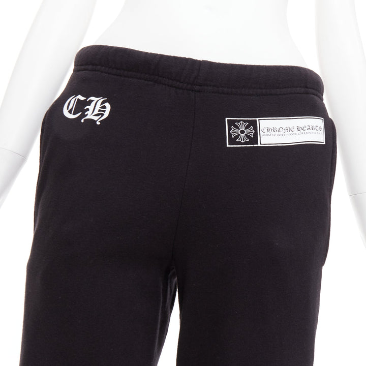 CHROME HEARTS black cotton logo cross back jogger sweatpants S