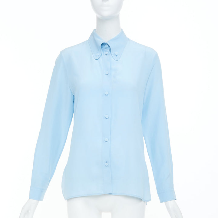 GUCCI 2015 light blue fluid button up long sleeve casual blouse shirt IT40 S