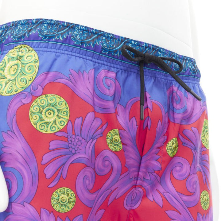 VERSACE Medusa Trionfo Garden blue purple Barocco swim trunk shorts IT6 XL