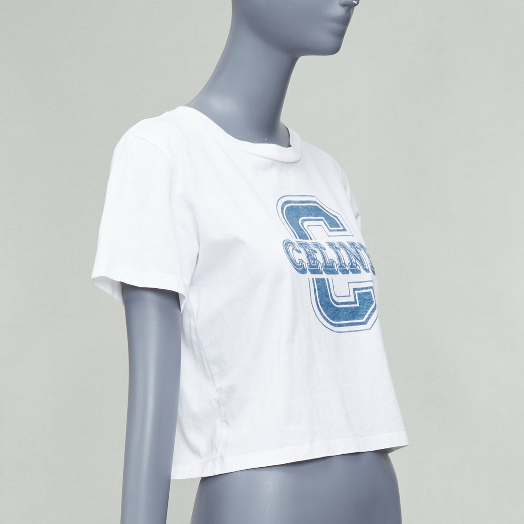 Female mannequin wearing Celine by Hedi Slimane White Cotton Women Top in Size  S | Available at JHROP