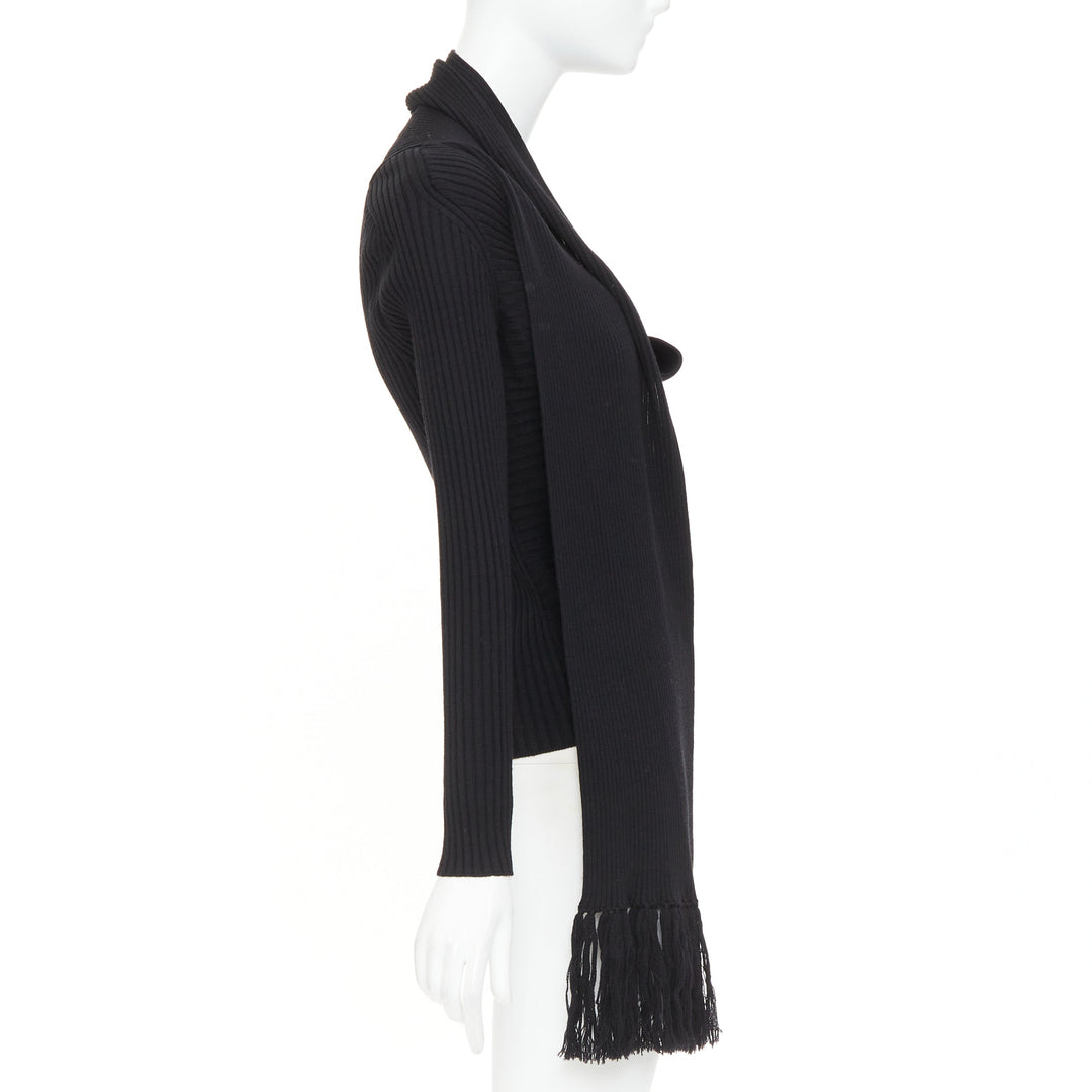 JEAN PAUL GAULTIER Vintage Maille Femme black wool cowl neck sweater L