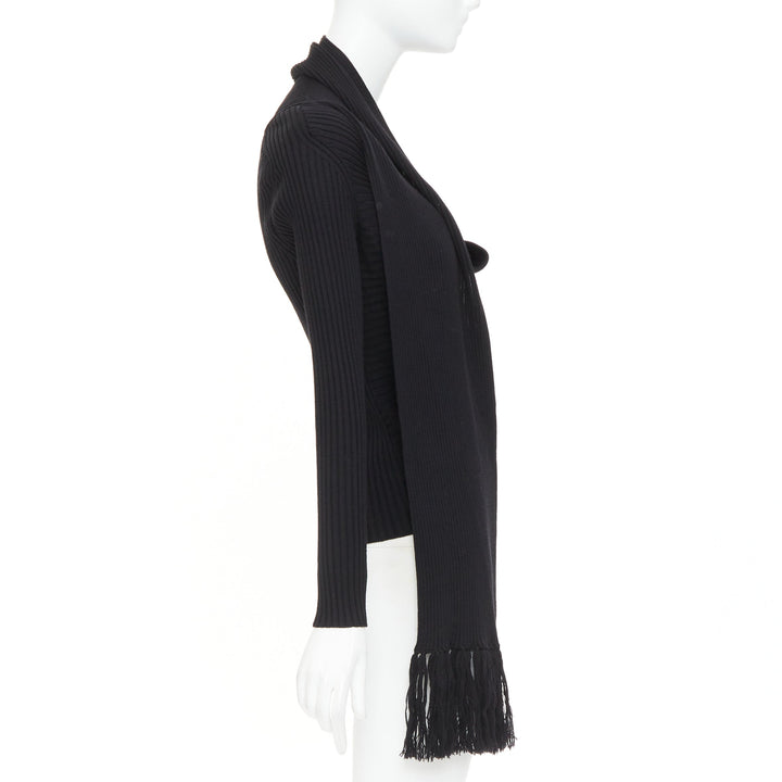 JEAN PAUL GAULTIER Vintage Maille Femme black wool cowl neck sweater L