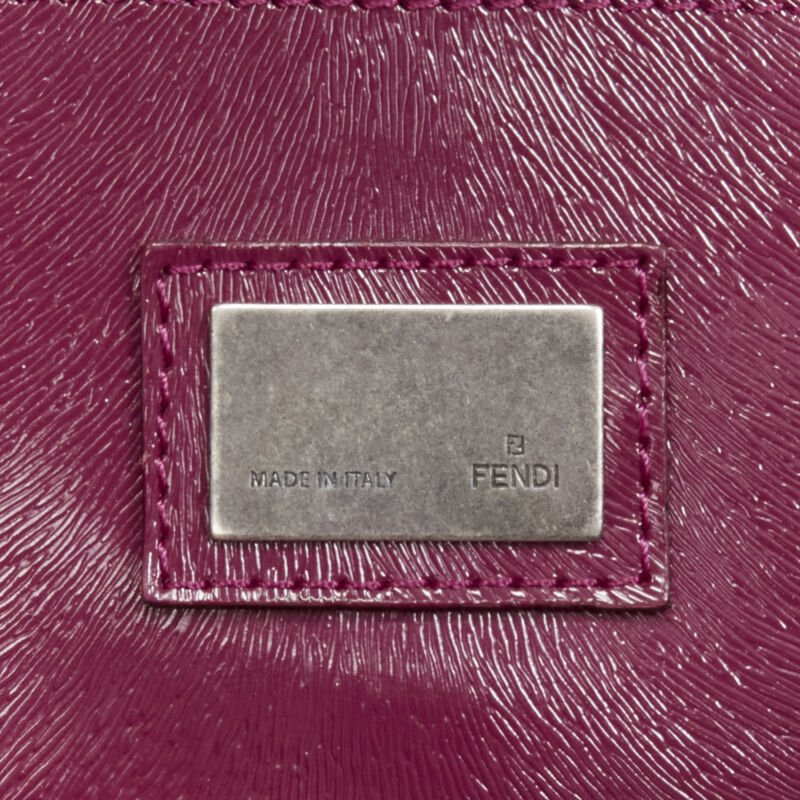 rare FENDI Peekaboo grey wool burgundy textured leather shoulder satchel bag