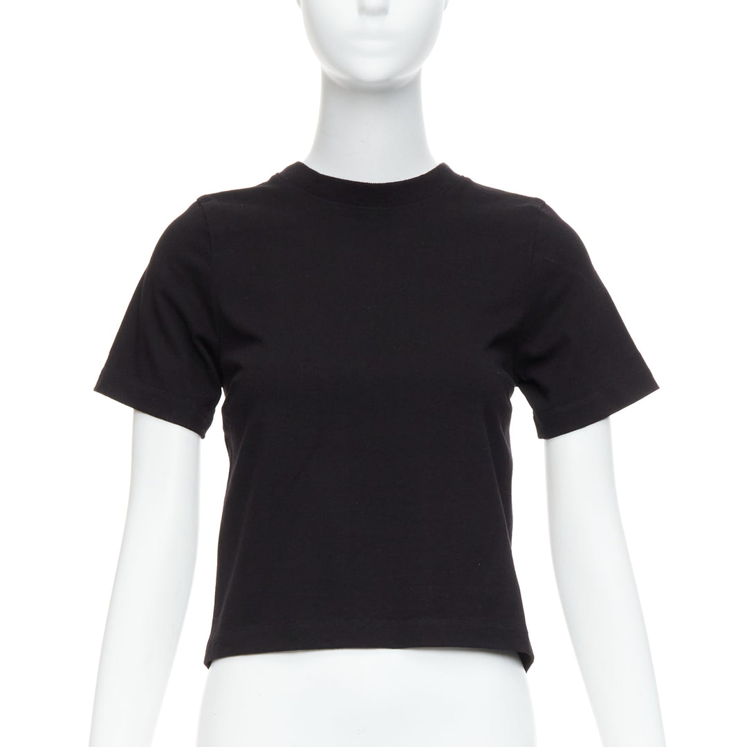 T ALEXANDER WANG black cotton open back bra strap crop top XS