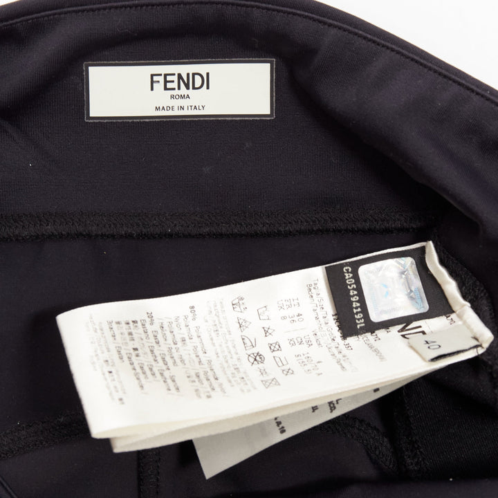 FENDI 2019 FFreedom black neoprene rubber compression biker shorts IT40 S
