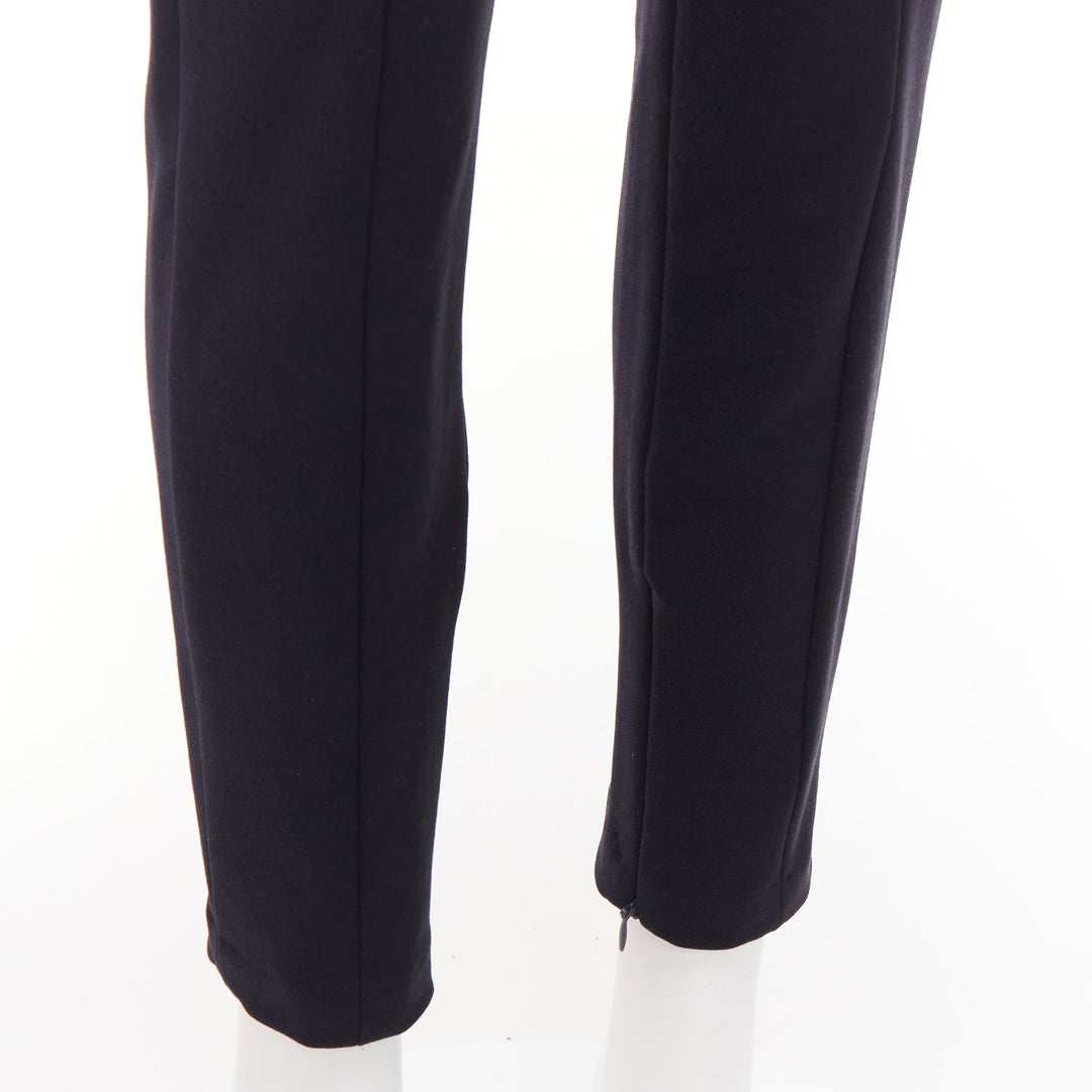 PRADA navy panelled high waisted cropped minimal classic pants IT40 S