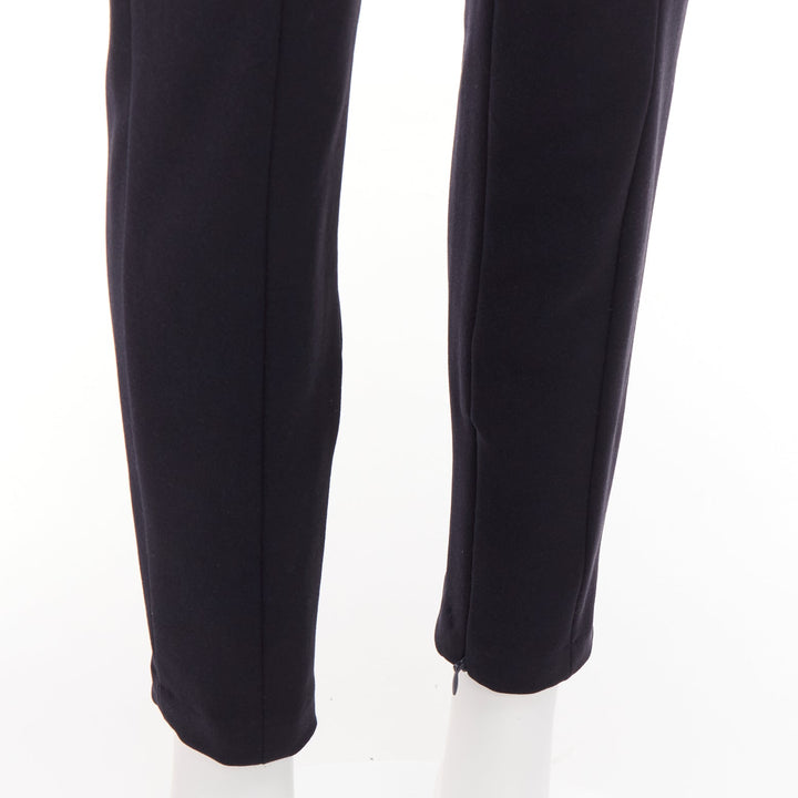 PRADA navy panelled high waisted cropped minimal classic pants IT40 S