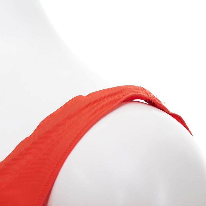 MIU MIU 1990s Vintage orange nylon drawstring leather trim cropped tank IT40 S