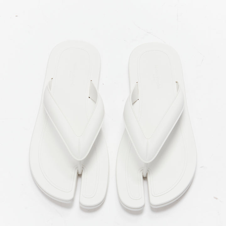 MAISON MARGIELA Tabi white topstitch rubber flip flop thongs sandals EU39