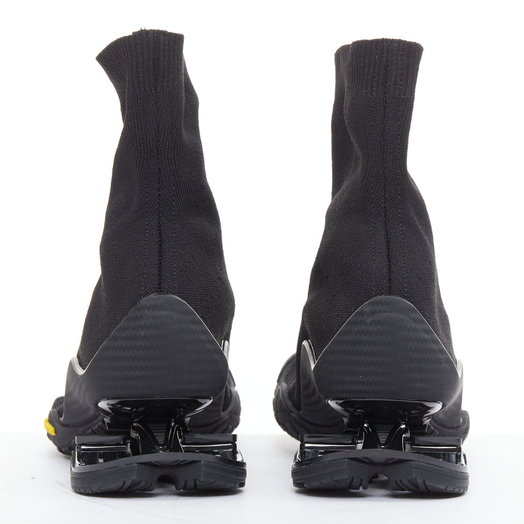 BALENCIAGA Vibram Toe black fabric five toes high knit sneaker boots EU37