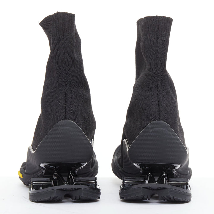 BALENCIAGA Vibram Toe black fabric five toes high knit sneaker boots EU37