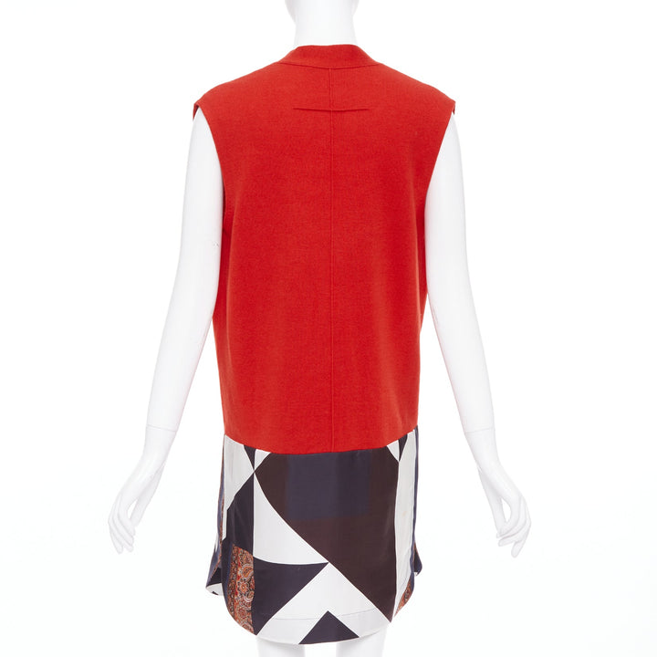 GIVENCHY Tisci 2013 Runway red black wool cotton silk paisley vest dress XS