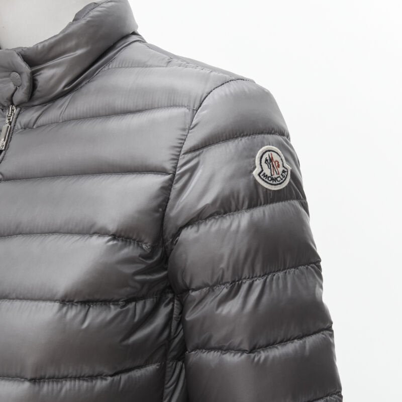 MONCLER Lans Giubbotto grey down feather padded puffer jacket US0 XS