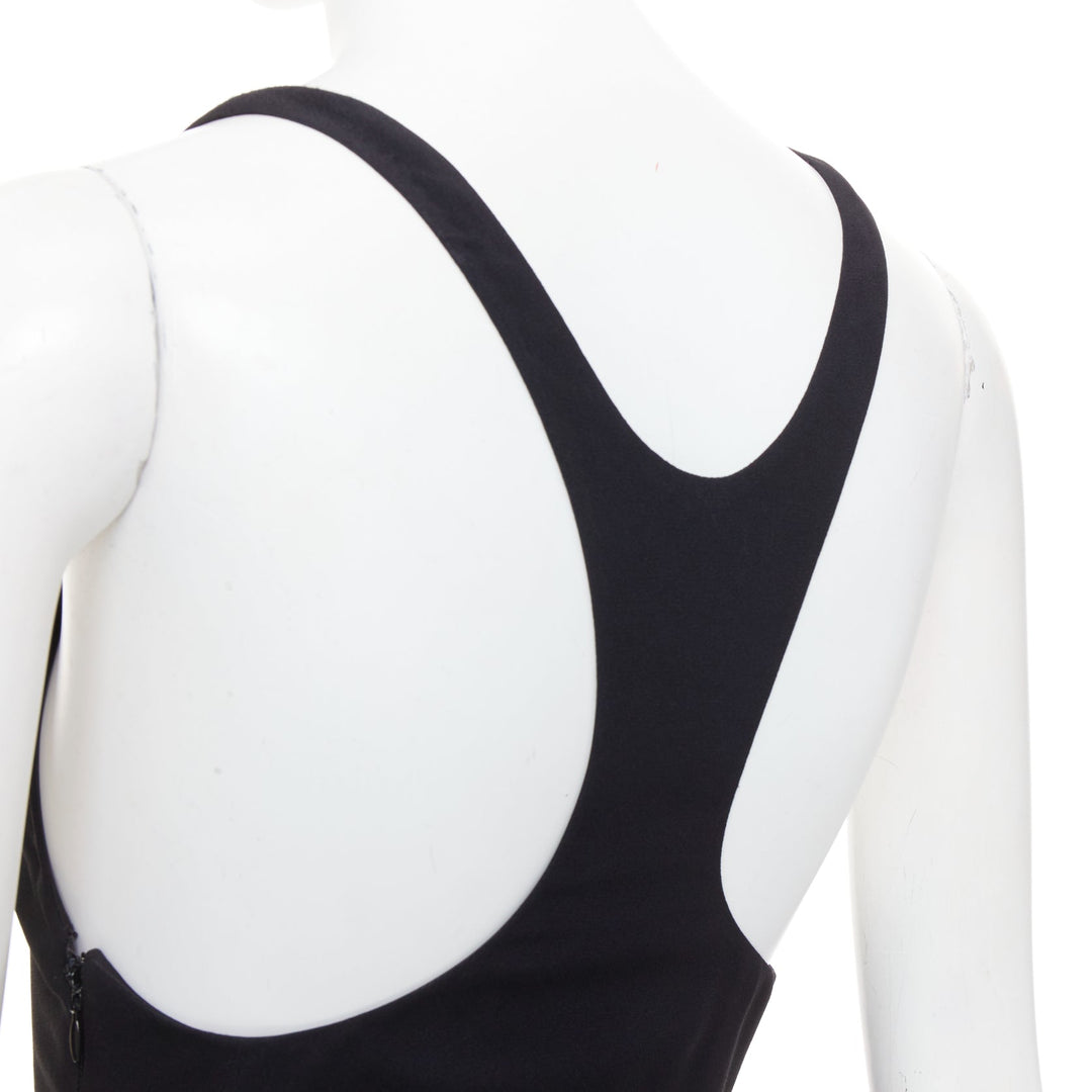 rare ALEXANDRE VAUTHIER COUTURE black scoop ruffle peplum evening gown dress