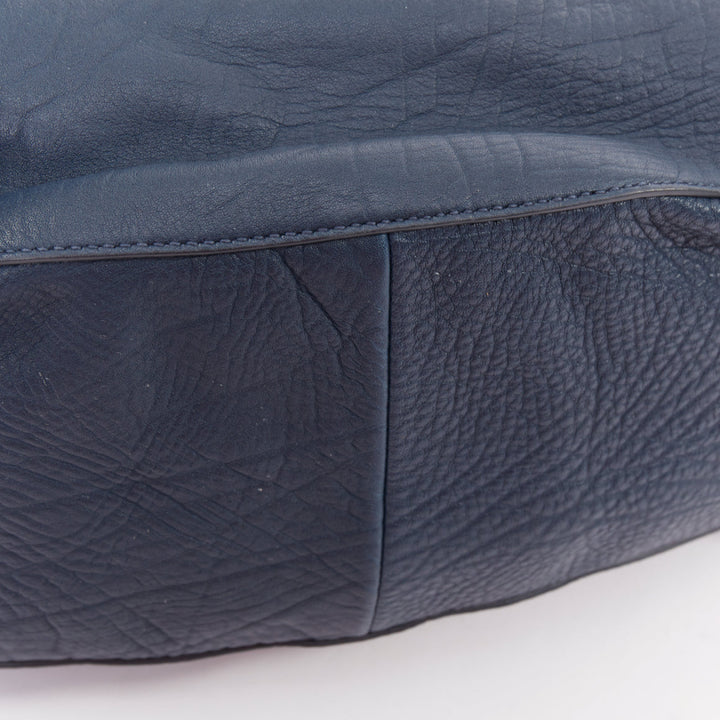 BURBERRY 2023 Knight Medium navy blue calfskin mechanical hardware shoulder bag